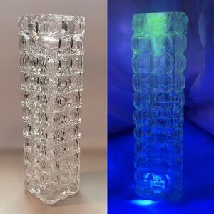 Manganese Glass Tall Squared Vase